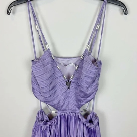 JONATHON SIMKHAI WOMEN’S MARLI CUT-OUT PLEATED MAXI DRESS, SIZE US 6, LAVENDER - Picture 11 of 15